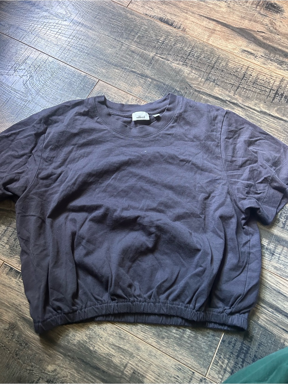 Wilfred Navy Elastic-Hem Short Sleeve Tee